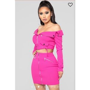 BNWT fashion nova 2piece Shayna Set in Magenta